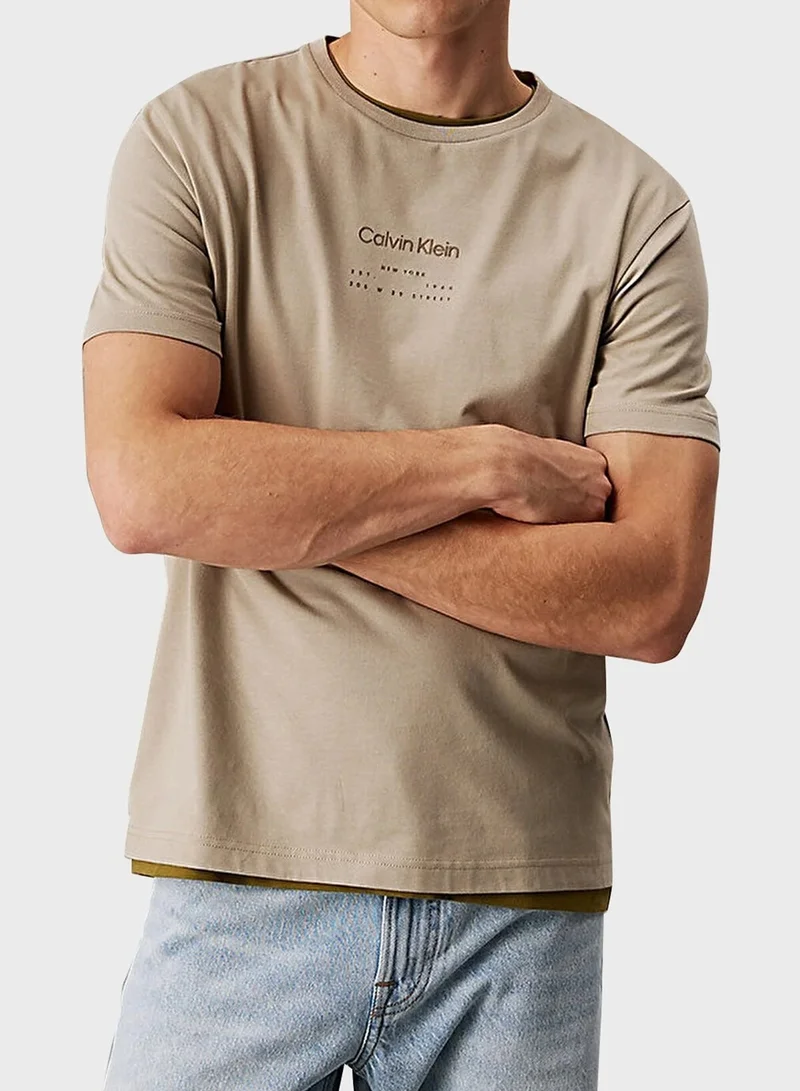 CALVIN KLEIN Raised Editorial Logo T-Shirt