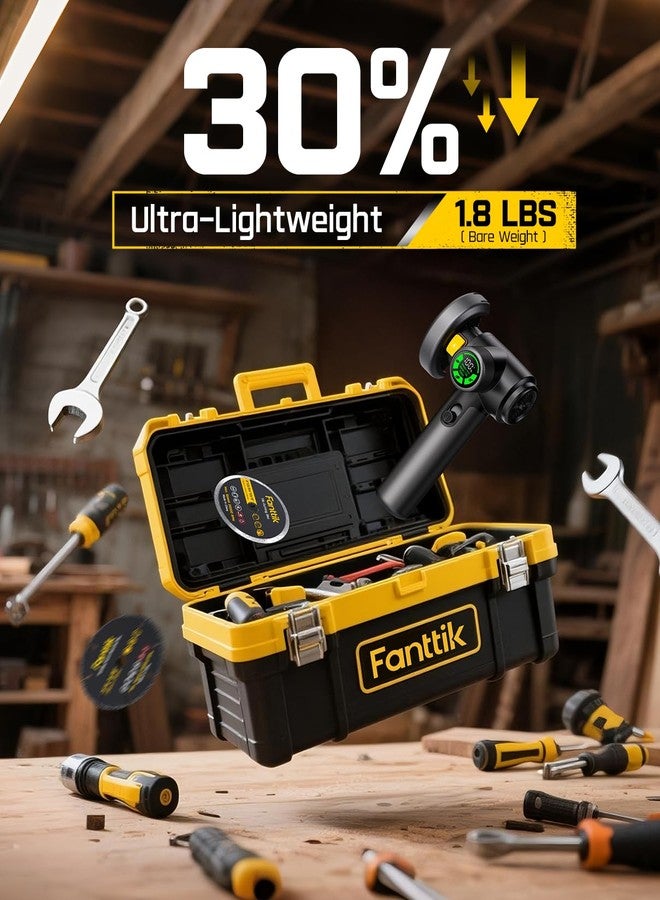 Fanttik M10 ACE Cordless Angle Grinder Brushless, 3 Inch Compact Cut Off Tool with LED Display, 3 Variable Modes, Double Security, Type-C Fast Charging, 10000RPM Mini Cutter with 4 Blades - Image 3