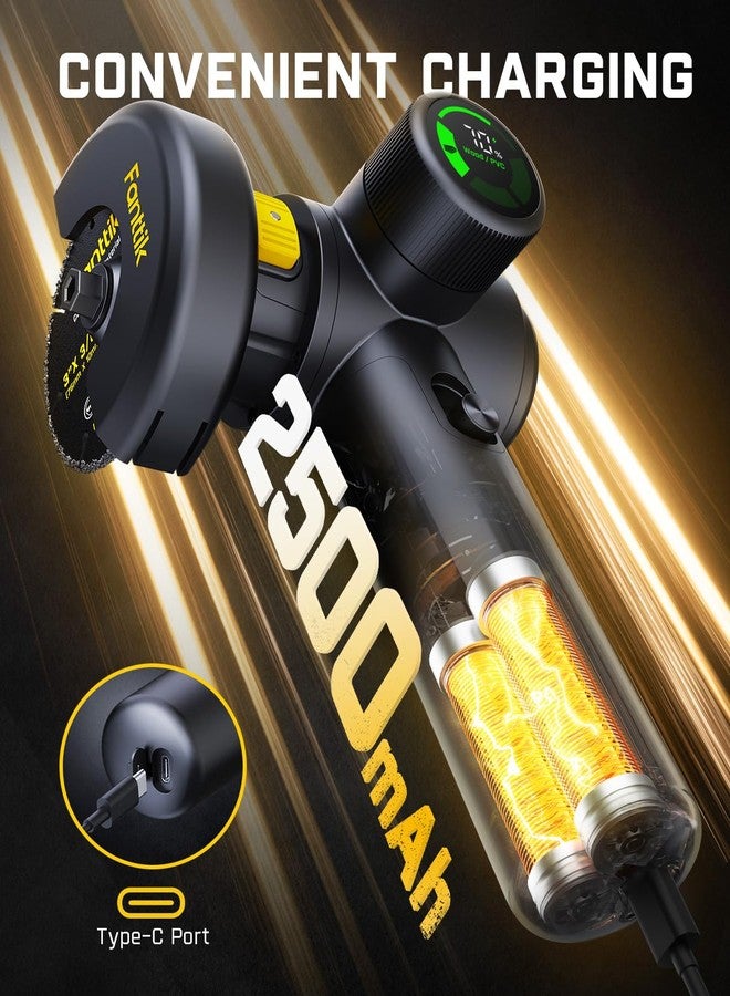 Fanttik M10 ACE Cordless Angle Grinder Brushless, 3 Inch Compact Cut Off Tool with LED Display, 3 Variable Modes, Double Security, Type-C Fast Charging, 10000RPM Mini Cutter with 4 Blades - Image 5