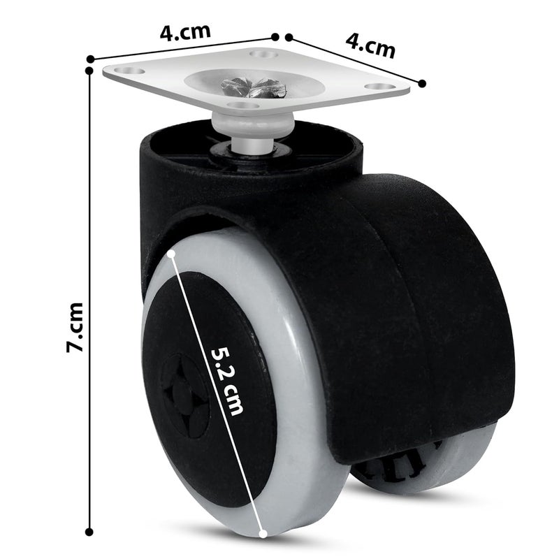 Caneuf 360 Roation Plate Casters 4 Swivel Castor Wheels 50mm for Furniture Table Trolley Moving Caster Wheels Heavy Duty Swivel Wheels For Furniture 50 mm Black - Image 5