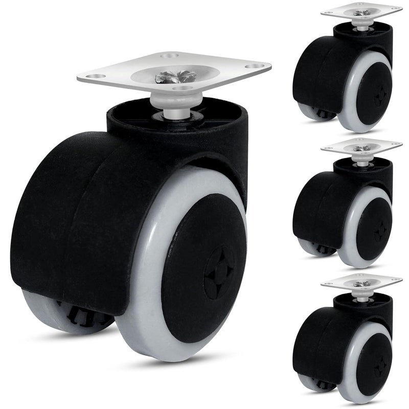 Caneuf 360 Roation Plate Casters 4 Swivel Castor Wheels 50mm for Furniture Table Trolley Moving Caster Wheels Heavy Duty Swivel Wheels For Furniture 50 mm Black - Image 3