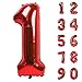 CHANGZHONG 40 Inch Red Number 1 Balloon Giant Helium Polyester Film 1th Birthday Girl Boy Self Inflating Digit One For Anniversary Celebration Baby Shower New Year Engagement Party Decoration - Image 3