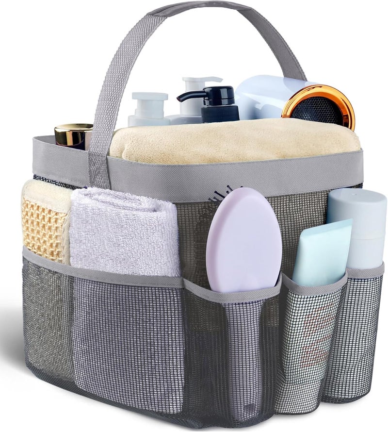 Attmu Mesh Shower Caddy Portable for College Dorm Room Essentials with 8 Pockets, Hanging Shower Caddy Dorm Basket, Quick Dry Shower Bag for Bathroom - Image 1