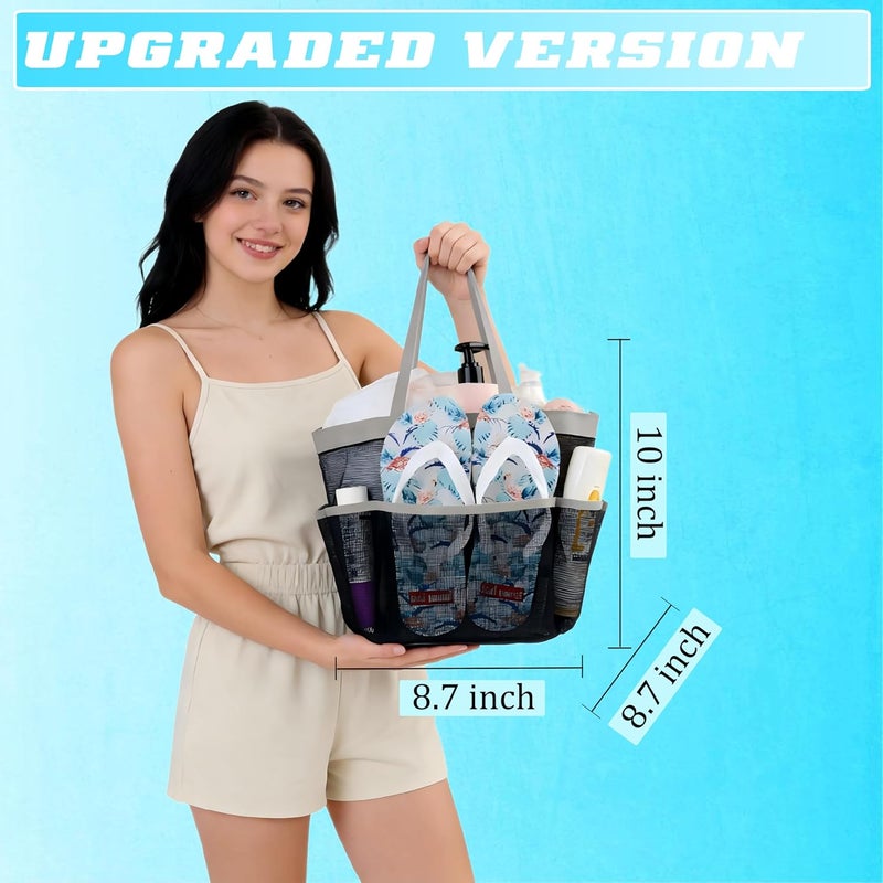 Attmu Mesh Shower Caddy Portable for College Dorm Room Essentials with 8 Pockets, Hanging Shower Caddy Dorm Basket, Quick Dry Shower Bag for Bathroom - Image 3
