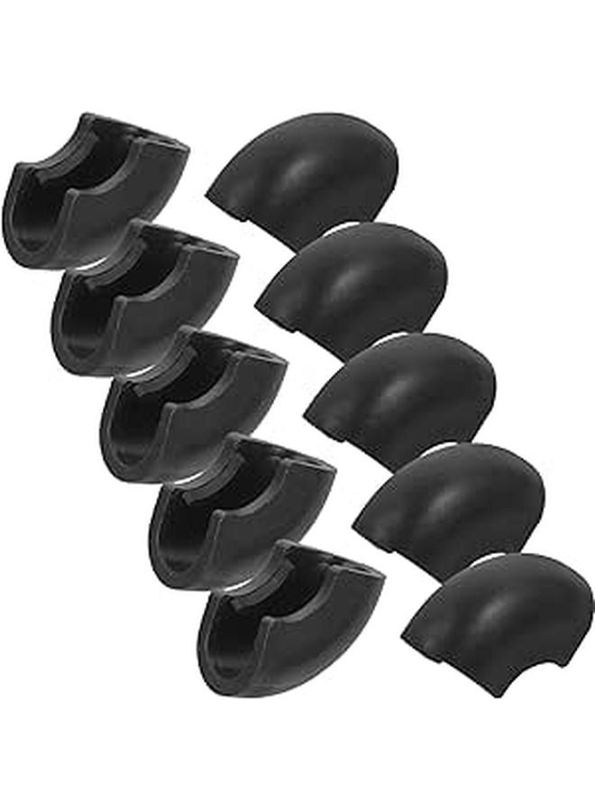 10pcs Black Chair Leg Caps 10mm Inner Diameter Non Slip Furniture Foot Covers - Image 1