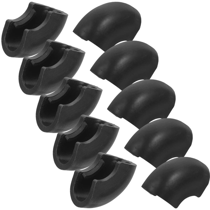 10pcs Black Chair Leg Caps 10mm Inner Diameter Non Slip Furniture Foot Covers - Image 2