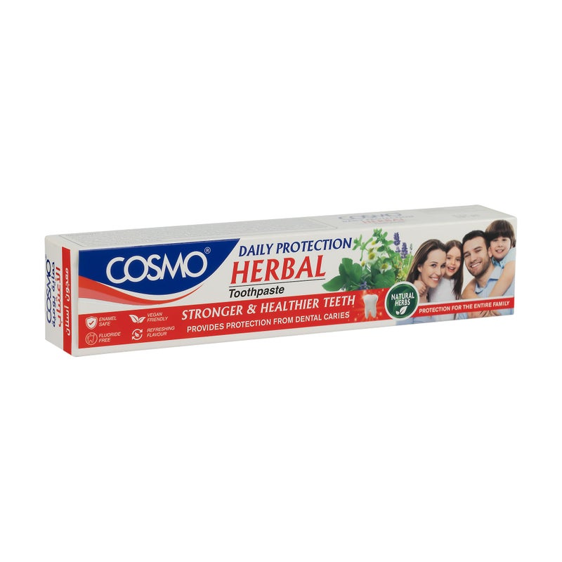 COSMO Daily Protection Herbal Toothpaste Gentle Herbal Care for Strong Teeth & Healthy Gums, Every Day Natural Herbal Formula for All-Day Cavity Defense, Gum Care & Fresh Breath 100g - Image 3