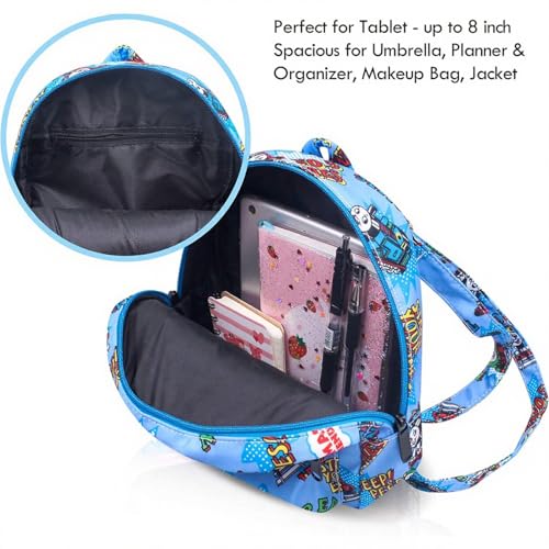 Finex NEW Blue Zipper - Thomas Transport Fans Cartoon Small Nylon Bag Multipurpose Causal Daypack for Travel Trip Shopping Tablet iPad Mini up to 8 inches - Image 3