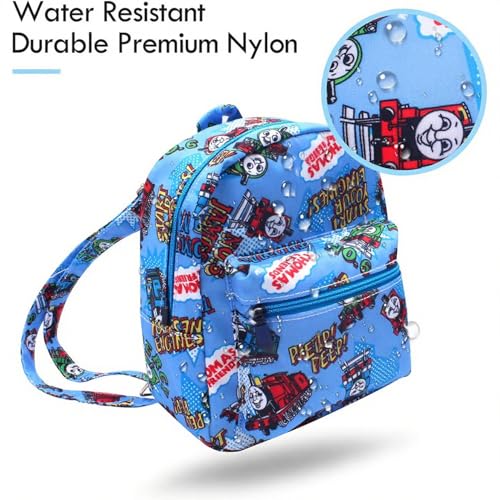 Finex NEW Blue Zipper - Thomas Transport Fans Cartoon Small Nylon Bag Multipurpose Causal Daypack for Travel Trip Shopping Tablet iPad Mini up to 8 inches - Image 2