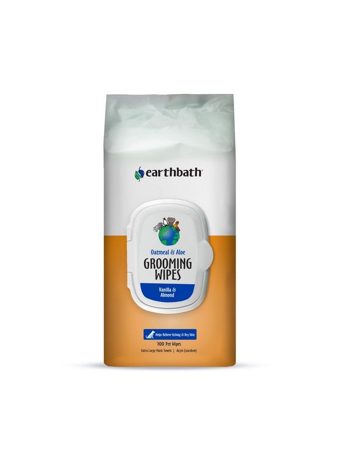 ايرث باث مناديل العناية بالشوفان والصبار - مناديل للكلاب للكفوف والأرداف، أفضل مناديل للحيوانات الأليفة للكلاب والقطط، تساعد في تخفيف الحكة وجفاف الجلد، صُنعت في الولايات المتحدة الأمريكية، خالية من القسوة - فانيليا ولوز، 100 قطعة (عبوة واحدة) - Image 1