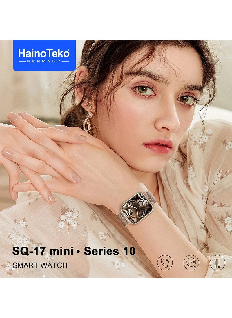 Haino Teko HainoTeko SQ-17 Mini Smart Watch AMOLED Display with 3 Interchangeable Straps Designed for Ladies Black  - Image 3