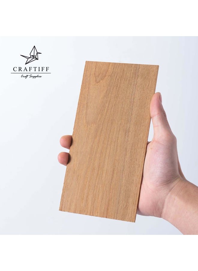 Craftiff Teak Wood Lumber 1/8 inch Thick, 4x8 inch Solid Panel Veneer Plank Board for Crafts - Pack of 5 by Craftiff - Image 3