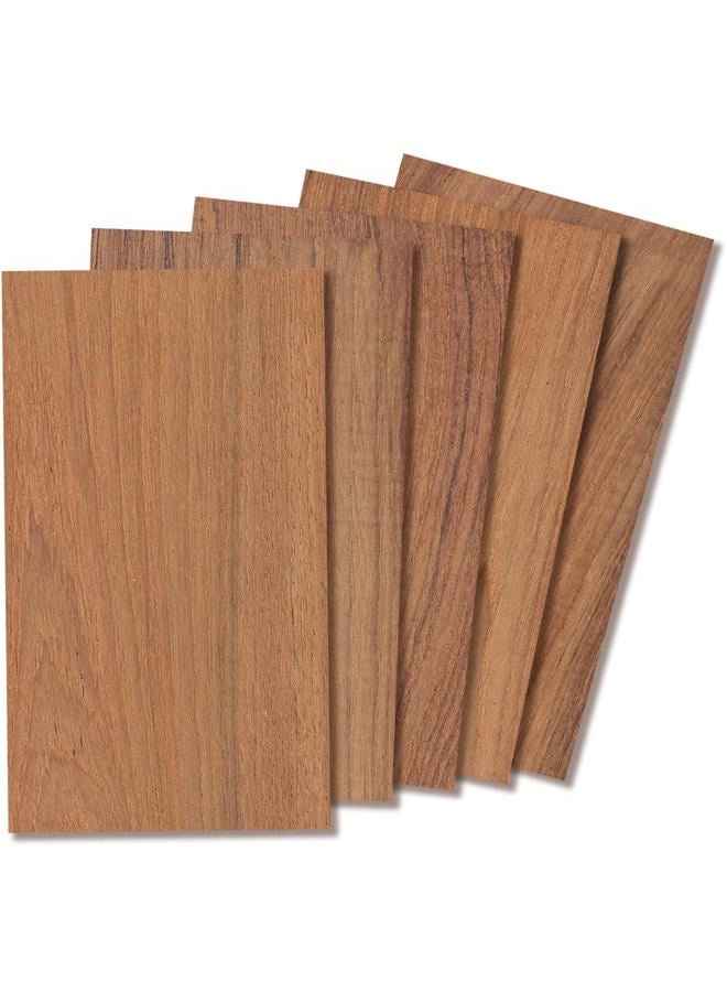 Craftiff Teak Wood Lumber 1/8 inch Thick, 4x8 inch Solid Panel Veneer Plank Board for Crafts - Pack of 5 by Craftiff - Image 1