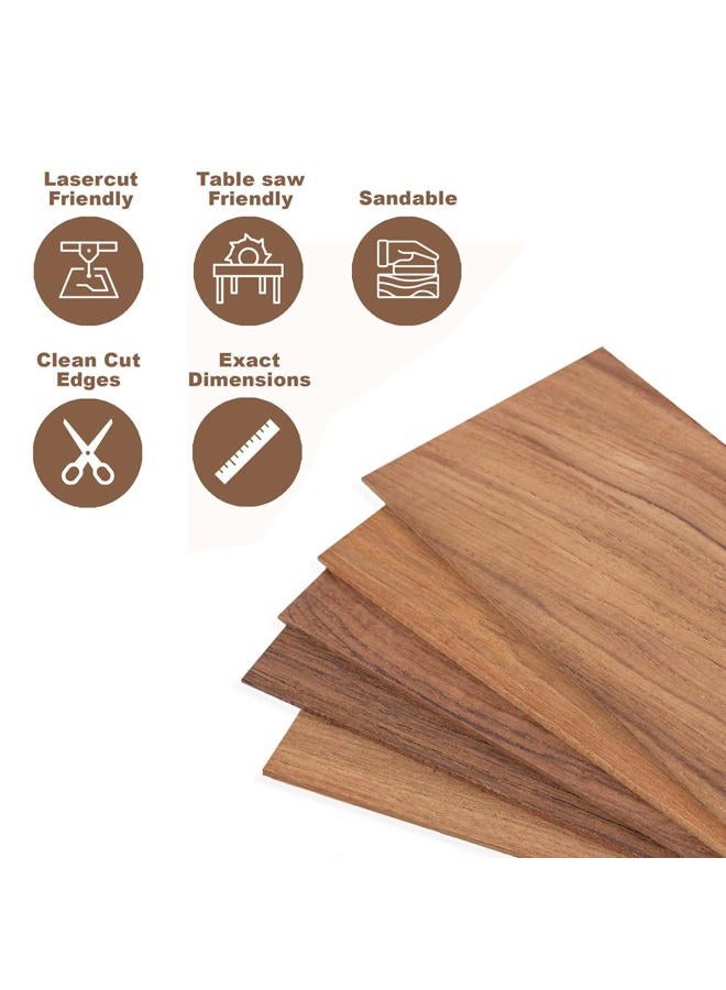 Craftiff Teak Wood Lumber 1/8 inch Thick, 4x8 inch Solid Panel Veneer Plank Board for Crafts - Pack of 5 by Craftiff - Image 5