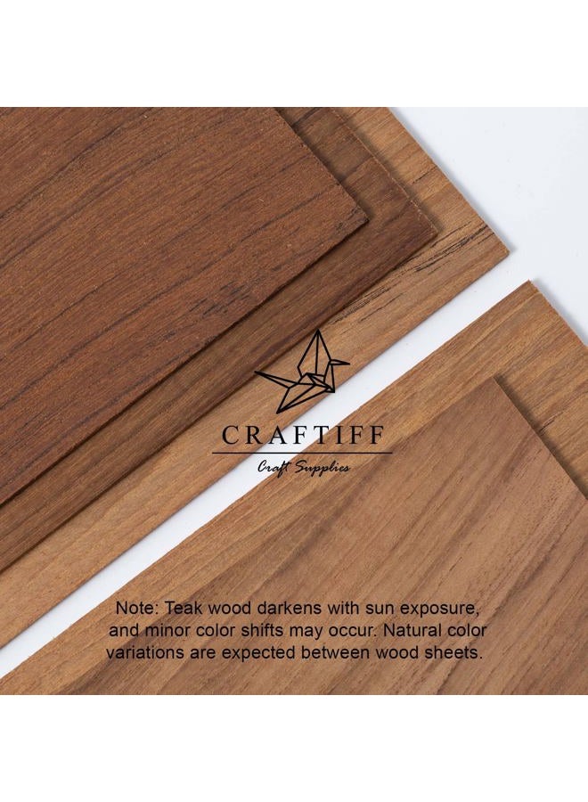 Craftiff Teak Wood Lumber 1/8 inch Thick, 4x8 inch Solid Panel Veneer Plank Board for Crafts - Pack of 5 by Craftiff - Image 4