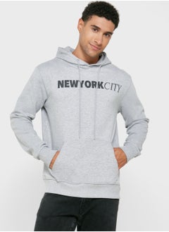 Emboidered Slogan Hoodie