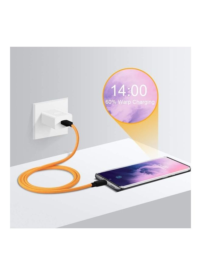 OnePlus McLaren Fast Warp Charge 30W USB Type-C Cable 100cm Orange/Black Orange/Black - Image 5
