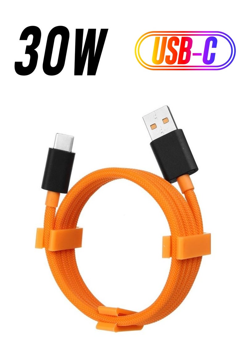OnePlus McLaren Fast Warp Charge 30W USB Type-C Cable 100cm Orange/Black Orange/Black - Image 1