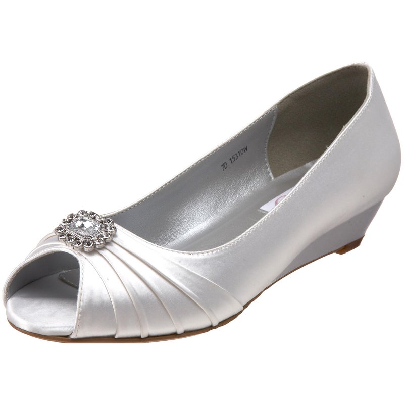 Dyeables Women's Anette Low-Heel Wedge, White, 5.5 M US - Image 4