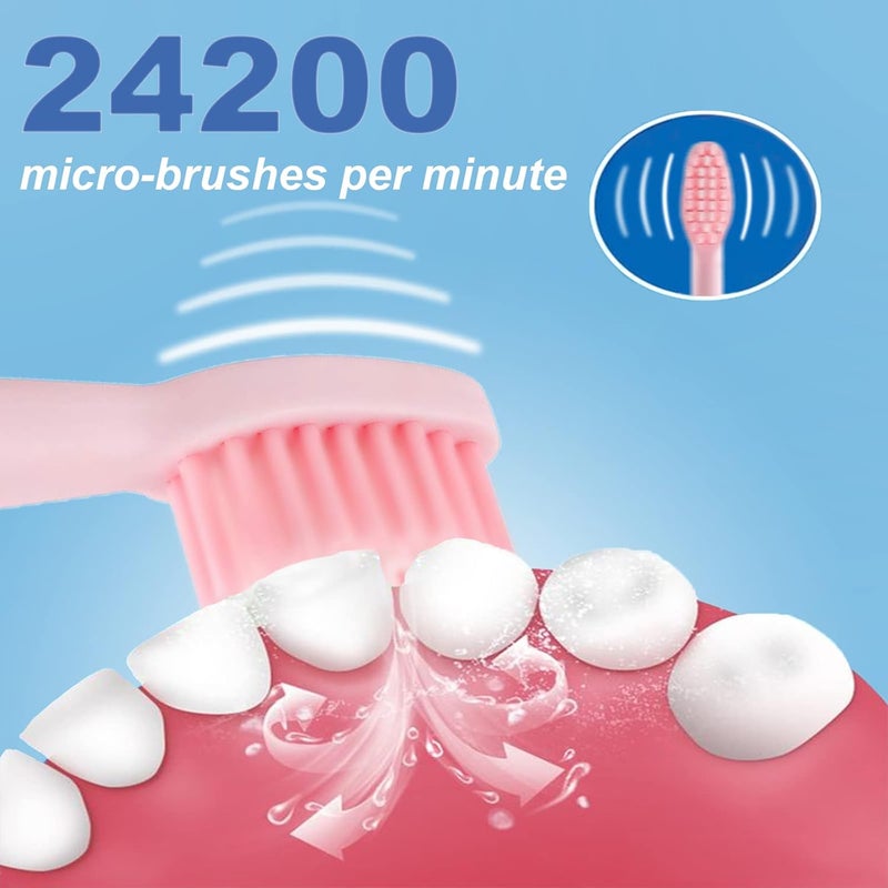 FEMBW Rechargeable Electric Sonic Toothbrush for Adults Teens with 5 Modes 2 Mins Timer and 4 Duponts Toothbrush Heads 4 Hours Charge Last 30 Days - Image 2