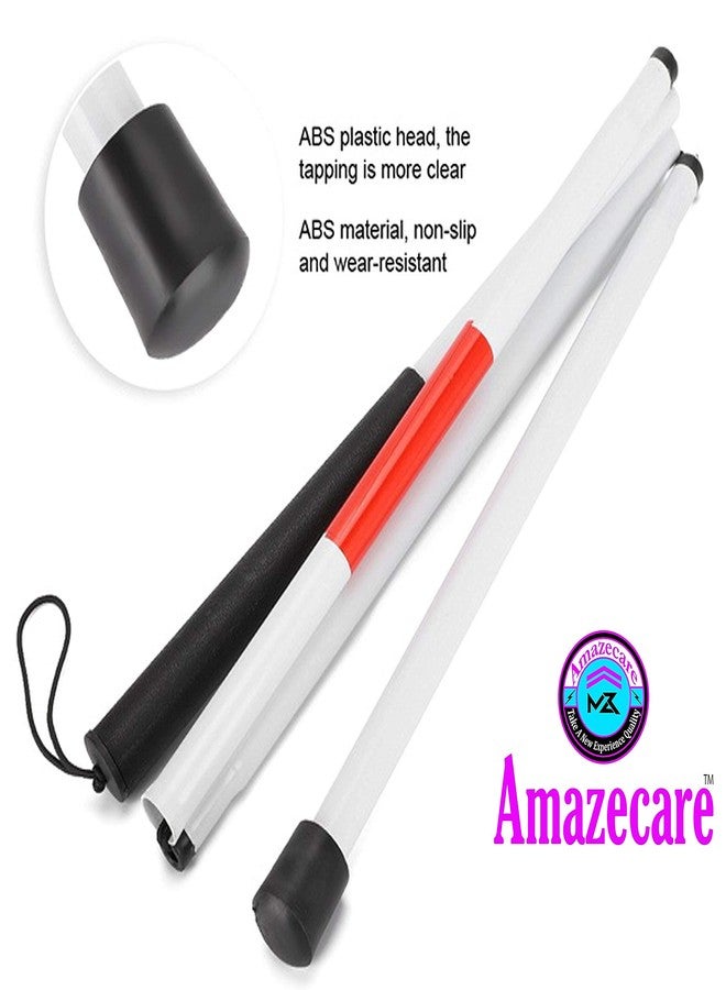Amazecare™ Foldable Blind Walking Stick Height Adjustment Walking Stick for Old Men & Women (Unisex) - Image 3