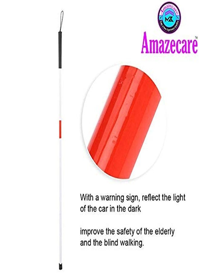 Amazecare™ Foldable Blind Walking Stick Height Adjustment Walking Stick for Old Men & Women (Unisex) - Image 4