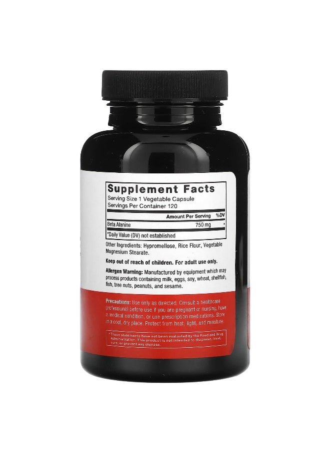 Force Factor Force Factor, Beta Alanine, 750 mg, 120 Vegetable Capsules  - Image 2