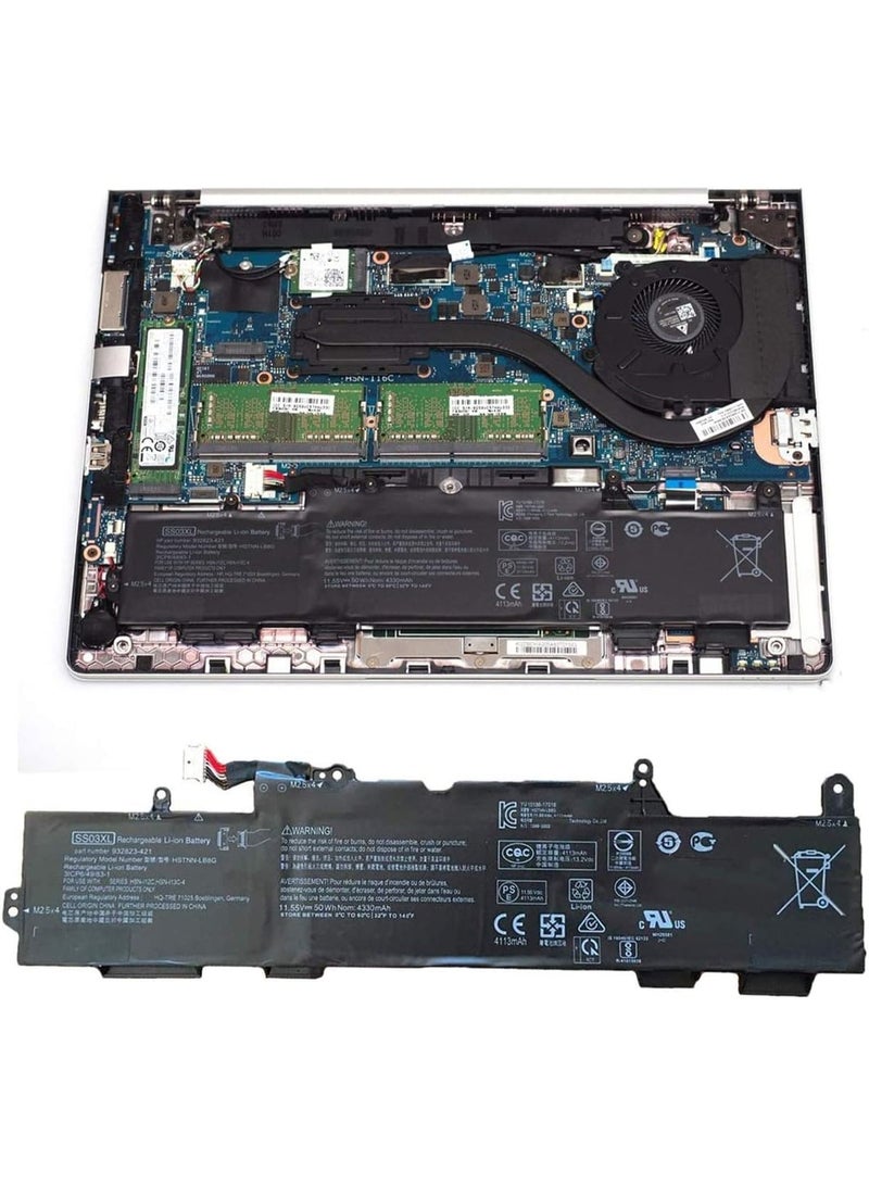 SS03XL Laptop Battery for Hp EliteBook 730 735 740 745 755 830 840 846 G5 745 840 G6 ZBOOK 14U G5 G6 HSN I12C Series 933321 855 932823 421 11.55V 50Wh, Black - Image 2