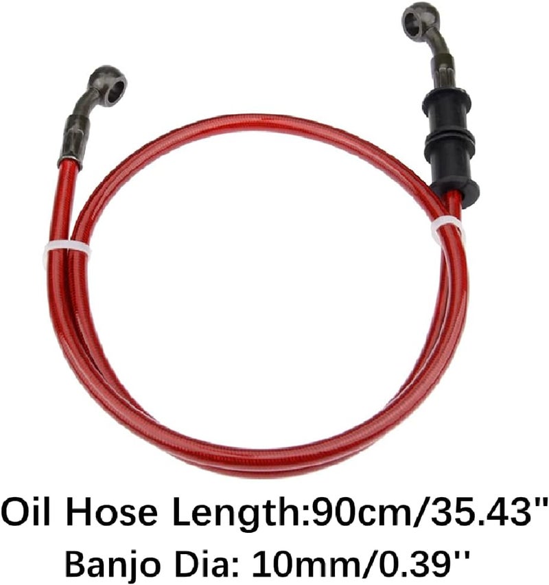 Mtsooning 90cm Motorcycle Oil Hose, Hydraulic Brake Line Braided Steel Gas Clutch Pipe Compatible with ATV Pit Dirt Bike Enduro Motocross Street Bikes - Image 5