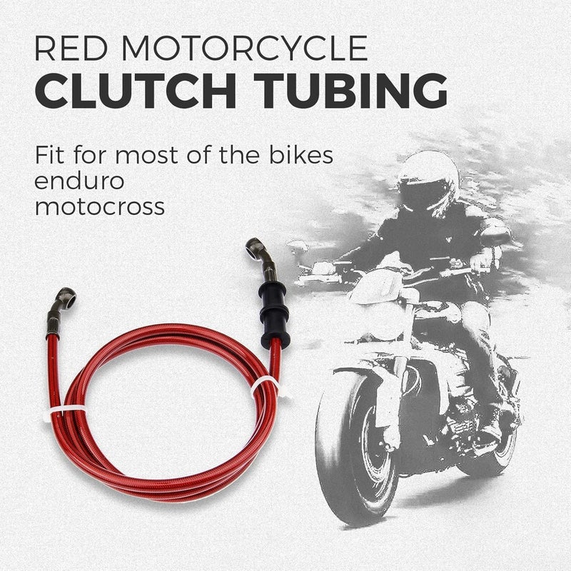 Mtsooning 90cm Motorcycle Oil Hose, Hydraulic Brake Line Braided Steel Gas Clutch Pipe Compatible with ATV Pit Dirt Bike Enduro Motocross Street Bikes - Image 4