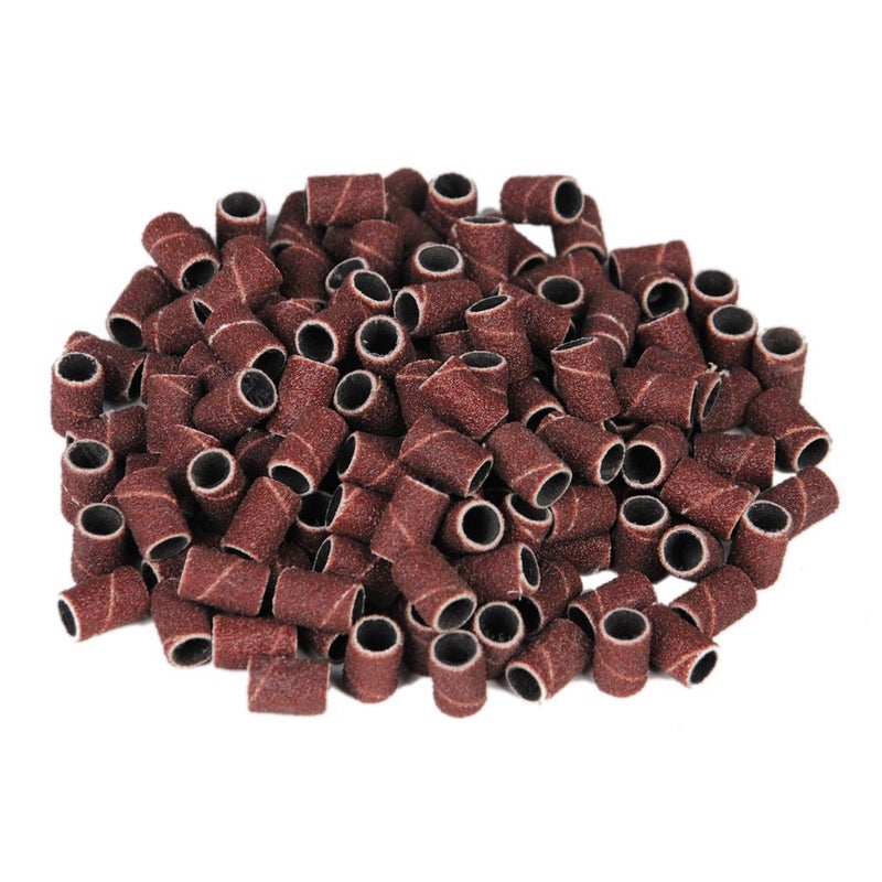 InnoLife - 300pcs Grit 180# Nail File Sanding Bands Replacement for 3/32" Shank Size Nail Drill Bits Fit - Image 1