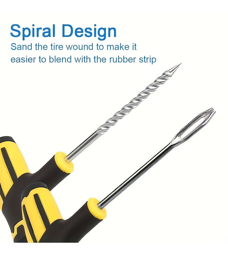 Universal Emergency Tire Repair Kit Upgraded Reinforced Version Complete Car Motorcycle Maintenance Set With Pressure Pen Repair Strips Nails Screwdriver And Tools 365Pcs Gifts - Image 4