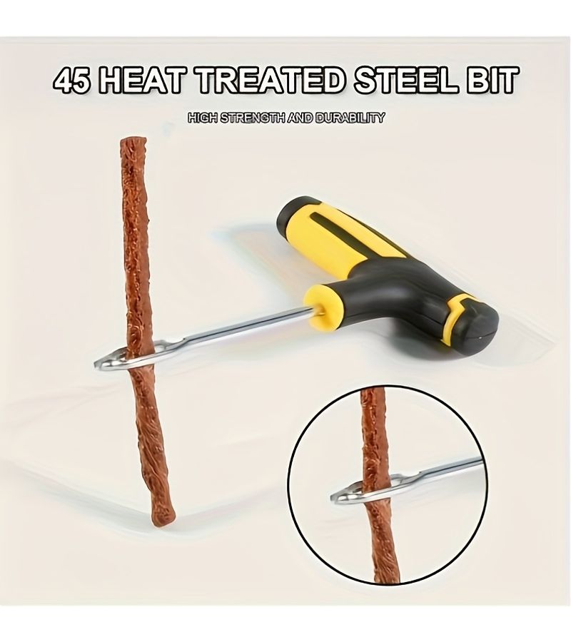 Universal Emergency Tire Repair Kit Upgraded Reinforced Version Complete Car Motorcycle Maintenance Set With Pressure Pen Repair Strips Nails Screwdriver And Tools 365Pcs Gifts - Image 5