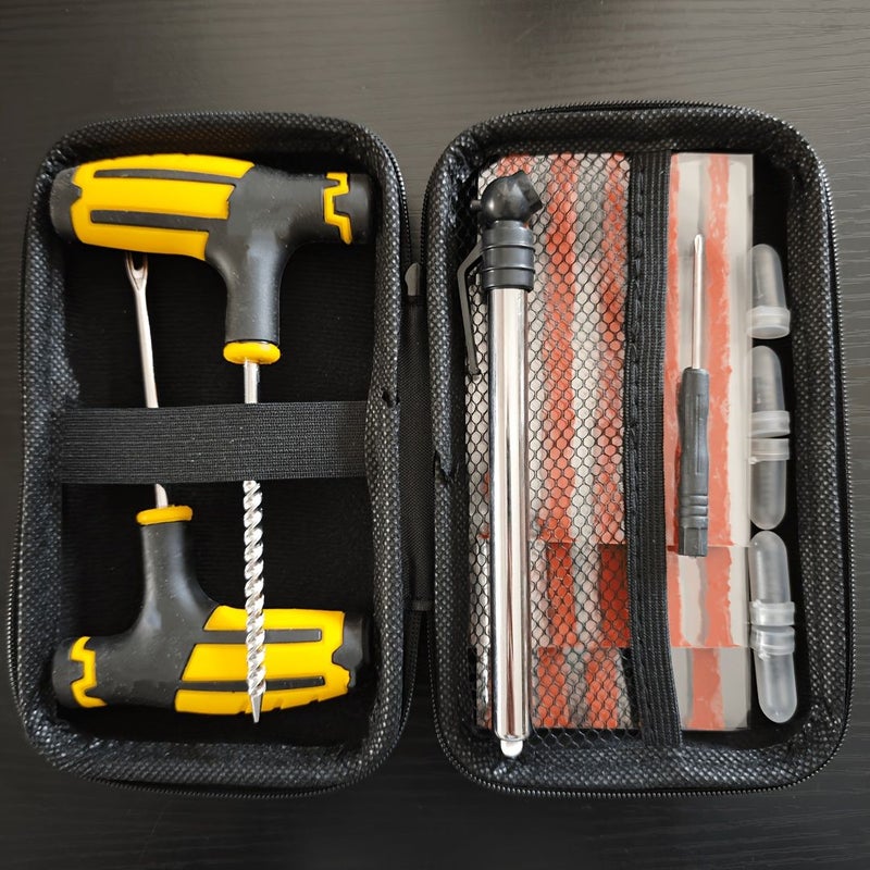 Universal Emergency Tire Repair Kit Upgraded Reinforced Version Complete Car Motorcycle Maintenance Set With Pressure Pen Repair Strips Nails Screwdriver And Tools 365Pcs Gifts - Image 1
