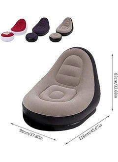 FOSCADIT Foscadit Inflatable Ultra Lounge Chair Blow Up Chaise Lounge with Ottoman Air Lazy Sofa Set Indoor Outdoor Portable BlowUp Seat for Lounge or Living Room with Manual air Pump  - Image 2