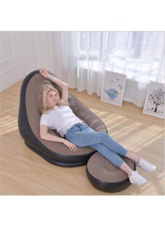 FOSCADIT Foscadit Inflatable Ultra Lounge Chair Blow Up Chaise Lounge with Ottoman Air Lazy Sofa Set Indoor Outdoor Portable BlowUp Seat for Lounge or Living Room with Manual air Pump  - Image 4