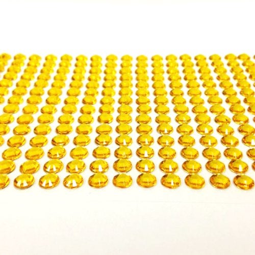 Wrapables 500-Piece Adhesive Rhinestone Crystal Diamond Stickers, 6mm, Yellow - Image 1