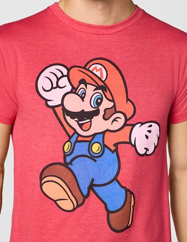 Nintendo Men's Super Pose T-Shirt, Large, Red Heather - Image 5