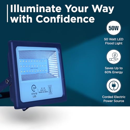 ViViD LED Vivid 50w LED Flood Light with 2 Years Warranty, Waterproof (Pack of 1) - Image 4