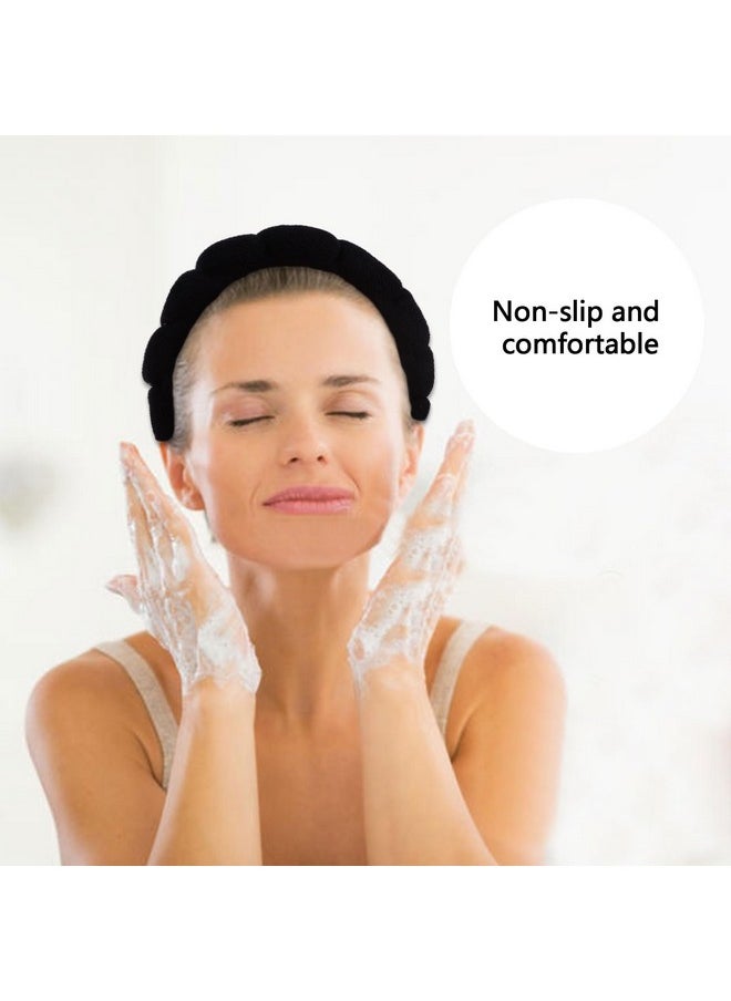 AMCAMI - 2 Pcs Puffy Spa Headband For Women Sponge Headbands For Girls Terry Towel Cloth Fabric Head Band For Face Washing Skincare Makeup Removal Facial Mask Shower Hair Accessories - Image 1