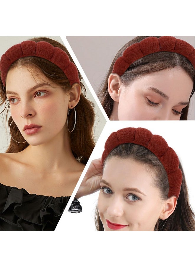 AMCAMI - 2 Pcs Puffy Spa Headband For Women Sponge Headbands For Girls Terry Towel Cloth Fabric Head Band For Face Washing Skincare Makeup Removal Facial Mask Shower Hair Accessories - Image 1