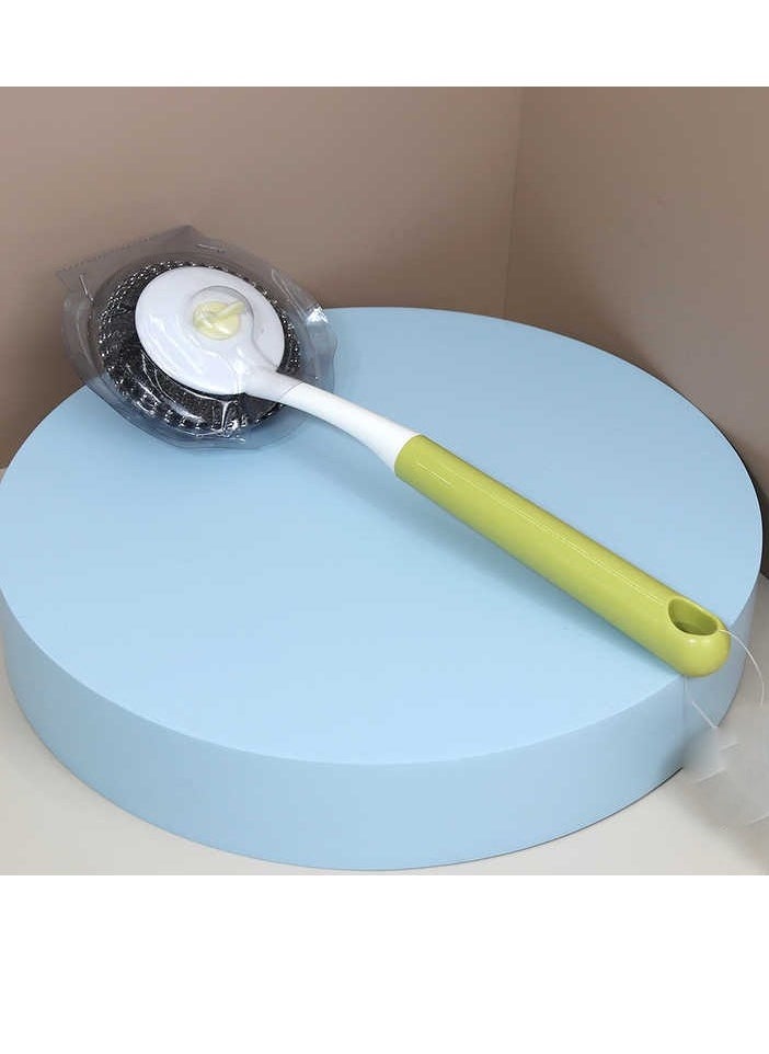 Home Care Stainless wire tableware cleaning brush long handle pot kitchen cleaning brush Assorted Color  - Image 3