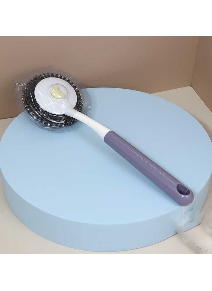Home Care Stainless wire tableware cleaning brush long handle pot kitchen cleaning brush Assorted Color  - Image 4