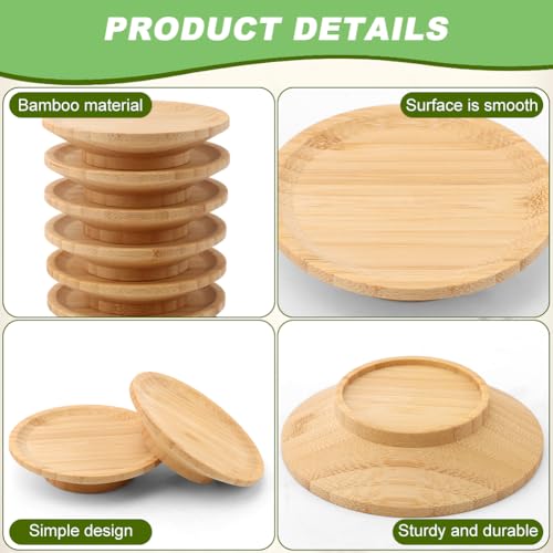 Ranjaner 8 Pcs 3.66" Wine Glass Charcuterie Topper, Round Bamboo Mini Charcuterie Boards, Wine Glass Covers Dual Use Cups Topper Appetizer Plates for Family Gatherings, Restaurants - Image 4