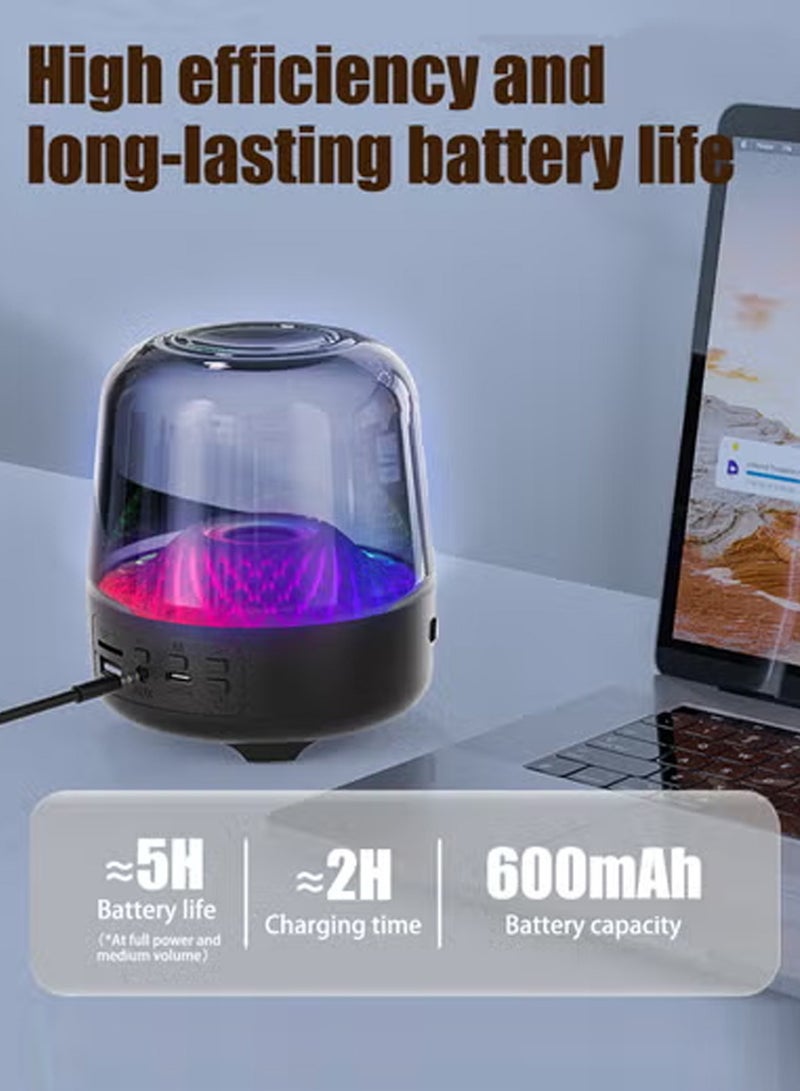 هيروكس مكبر صوت لاسلكي محمول مزود ببطارية ومضخم صوت بلوتوث، إضاءة محيطية RGB، صوت ستيريو 360 درجة، مقاوم للماء IPX5، يدعم بطاقة TF - Image 4