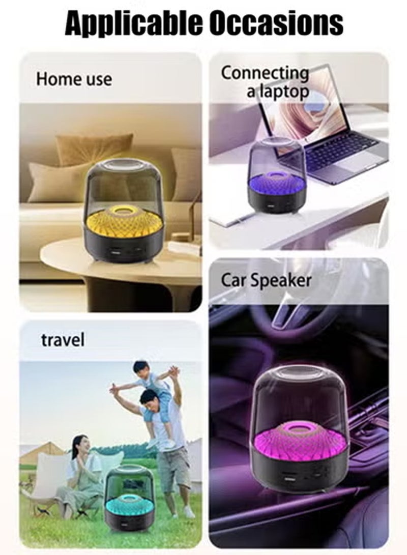 هيروكس مكبر صوت لاسلكي محمول مزود ببطارية ومضخم صوت بلوتوث، إضاءة محيطية RGB، صوت ستيريو 360 درجة، مقاوم للماء IPX5، يدعم بطاقة TF - Image 5