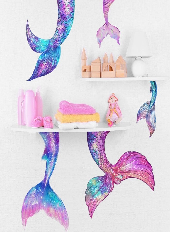 Saomour Creative Colored Mermaid Tail Self-Adhesive Wall Decal Dressing Table Background Wall Stickers Girls' Room Wall Decor Art - Image 5
