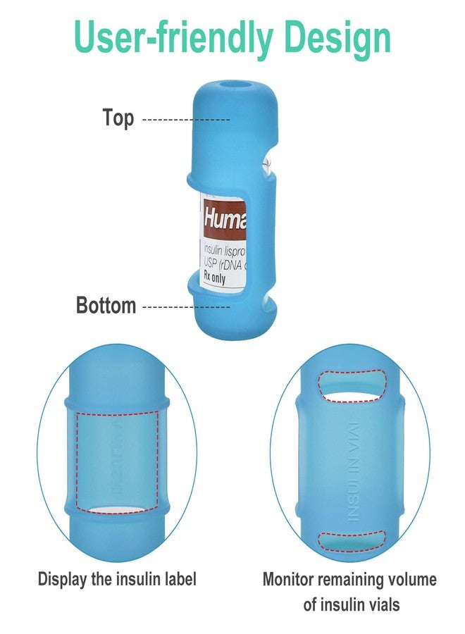 APDTEK علبة حماية قوارير الأنسولين من APDTEK، عبوة من قطعتين، لقوارير الأنسولين القصيرة سعة 10 مل (نوفولوج/هومالوج/هيومولين)، حامل مضاد للكسر، غطاء حماية عملي لزجاجة الأنسولين، مثالي لسفر مرضى السكري - Image 4