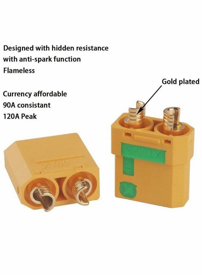 Connectors, Anti-Spark Male Female Connector, XT90S, XT90-S, XT90, for RC Quadcopter Brushless Motor, for FPV Drone Lipo Battery ESC and Charge Lead (5Pairs) - Image 5