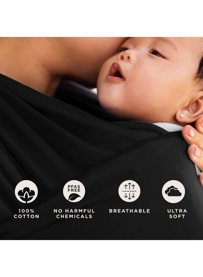 moby Classic Baby Wrap (Black) Baby Wearing Wrap For Parents On The Go Baby Wrap Carrier For Newborns Infants And Toddlersbaby Carrying Wrap For Babywearing Breastfeeding Keeping Baby Close - Image 5